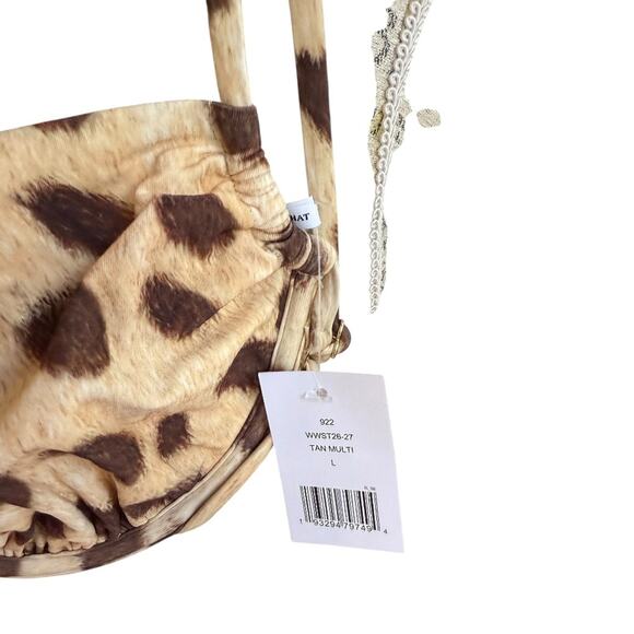 WEWOREWHAT Women's Animal Print Ruched Underwire Bikini Top Leopard L NWT - Picture 9 of 10